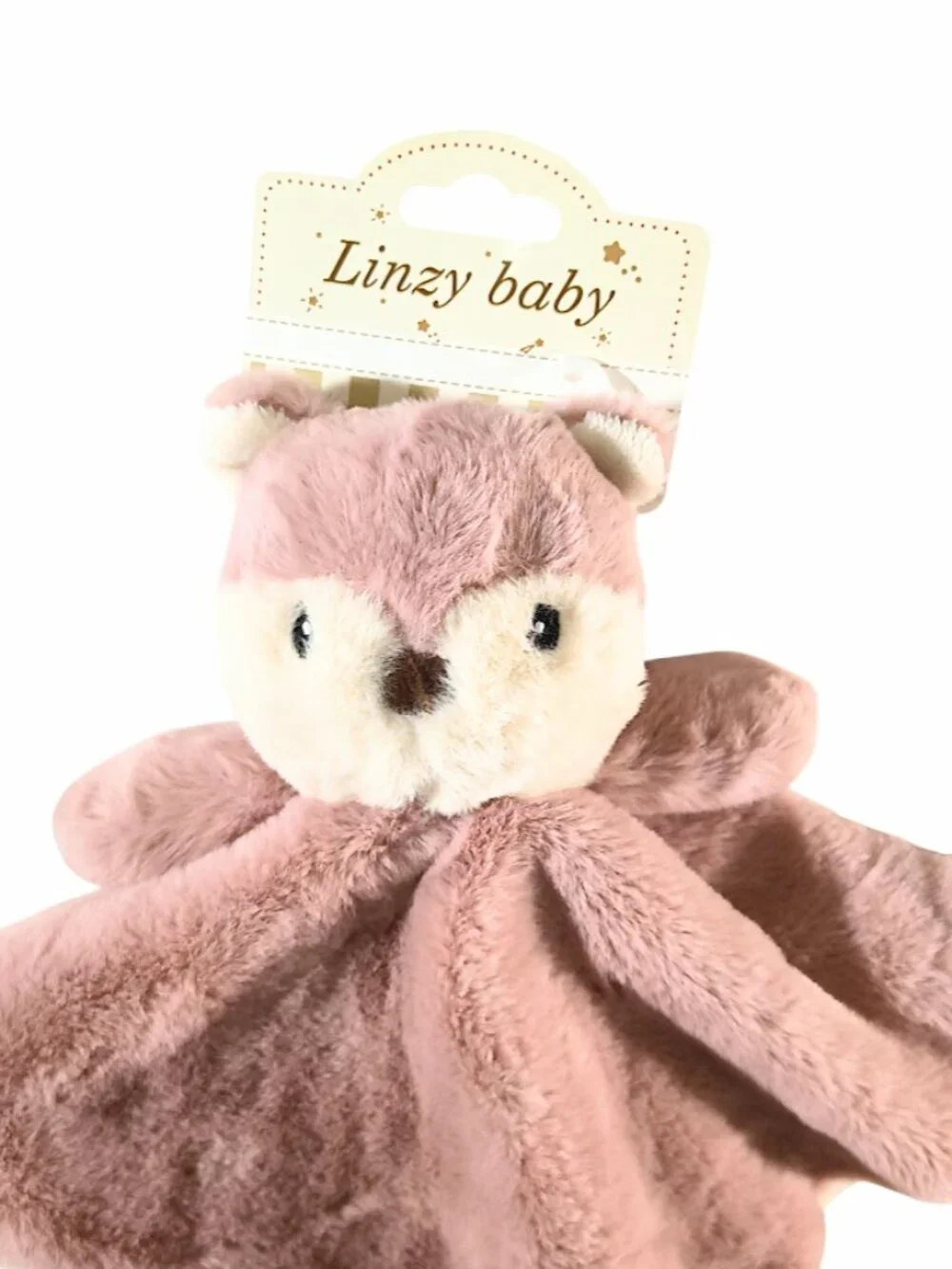 Linzy Baby Fox Rattle Mauve Pink Lovey Security Blanket 14
